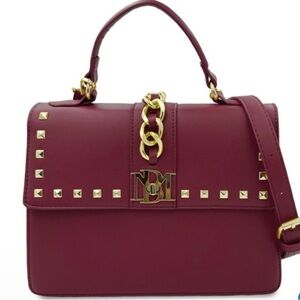 NWT Badgley Mischka Faux Leather Plum Crossbody Handbag